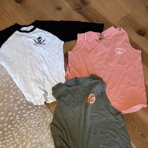 Men's Pirate Themed Shirt Set - Black, Pink, Green